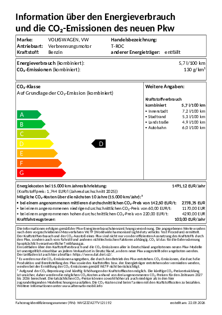 PKW-EnVKV-Label herunterladen