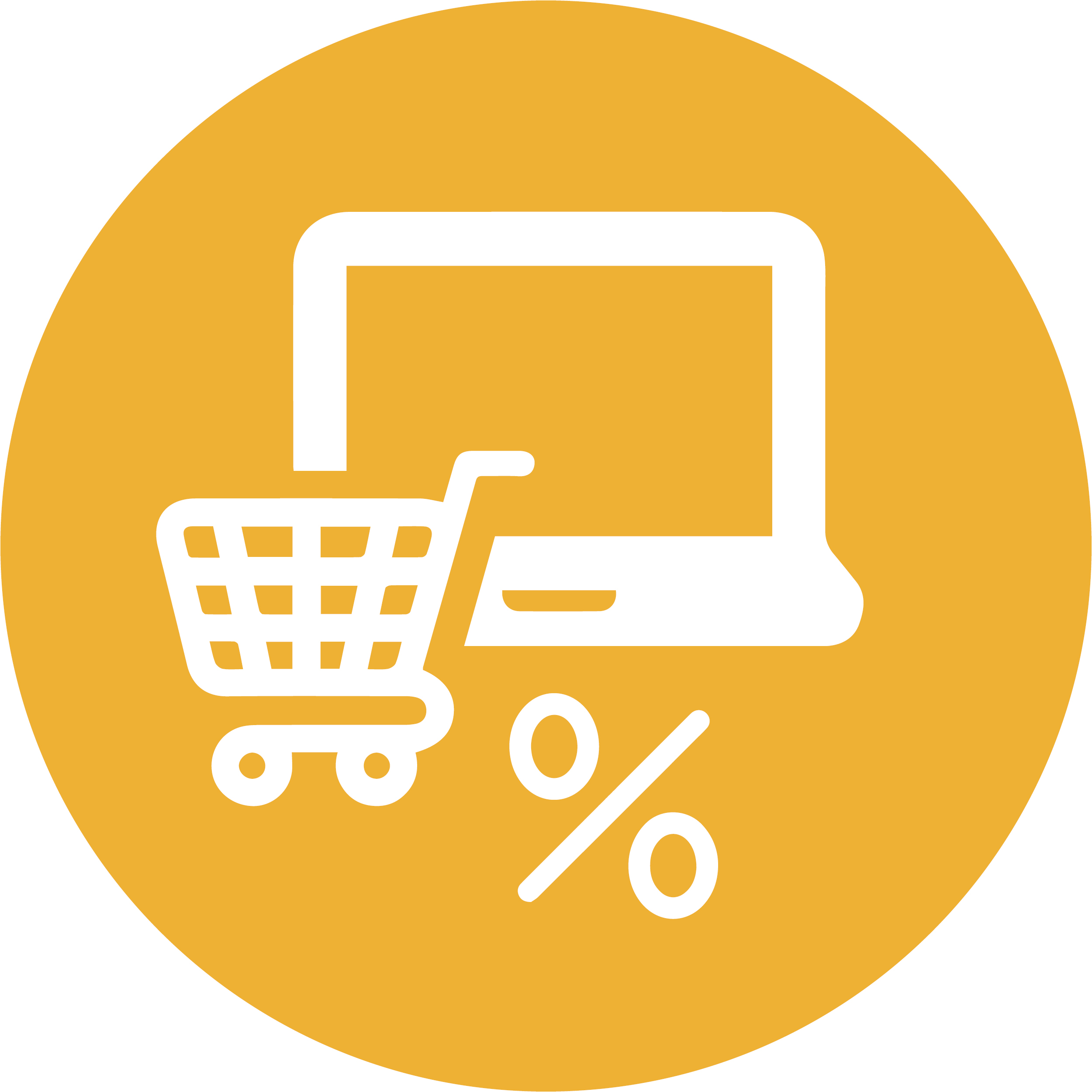 Icon mit Einkaufswagen und Prozentzeichen zeigt Corporate Benefits wie Mitarbeiterrabatte und exklusive Angebote.