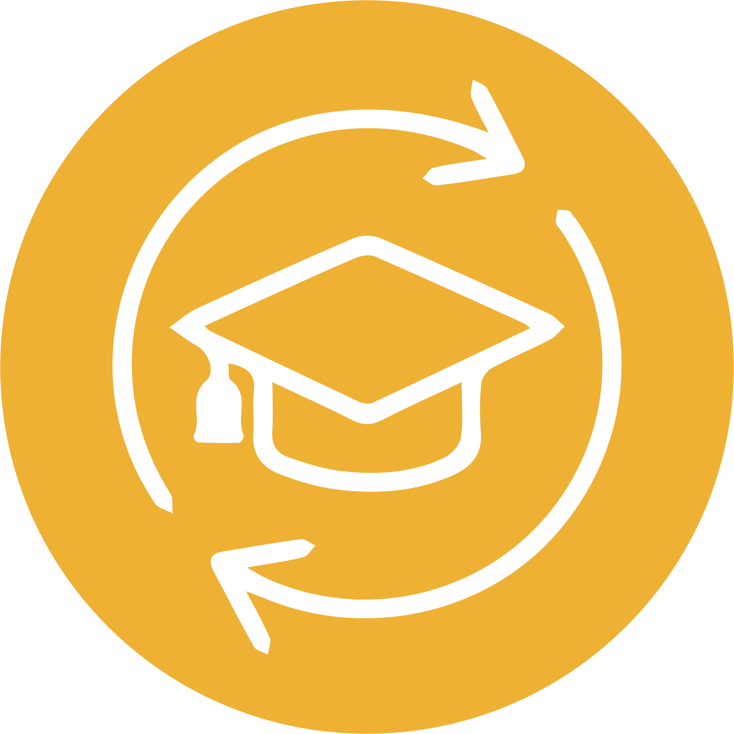 Icon mit Abschlusskappe steht für Fortbildungsmöglichkeiten, Weiterentwicklung und langfristige Karrierechancen.