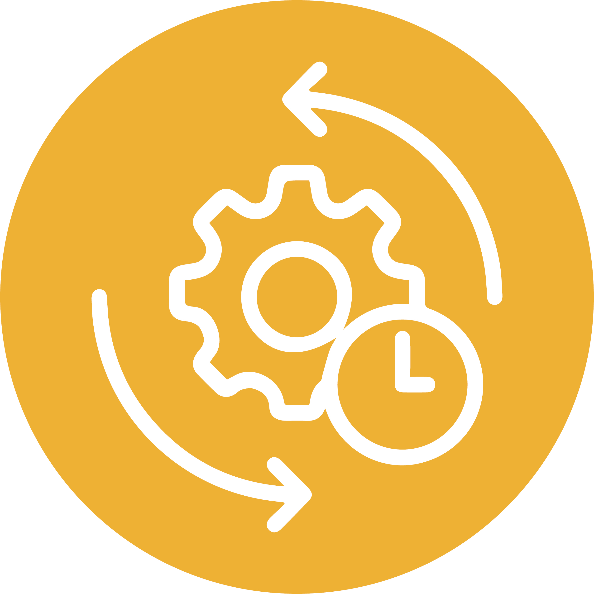 Icon mit Zahnrädern und Uhr steht für flexible Arbeitszeitmodelle, individuelle Planung und bessere Vereinbarkeit.